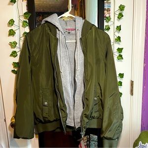 Multi layered zip up jacket